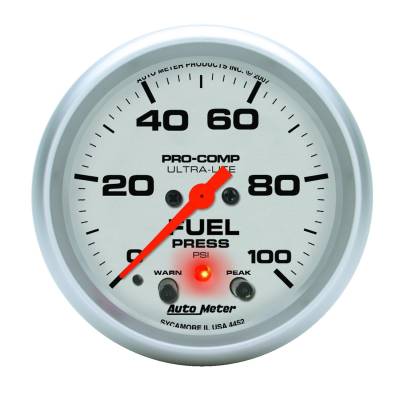 Auto Meter - Auto Meter Gauge; Fuel Press; 2 5/8in.; 100psi; Digital Stepper Motor w/Peak/Warn; Ultra-Li 4472