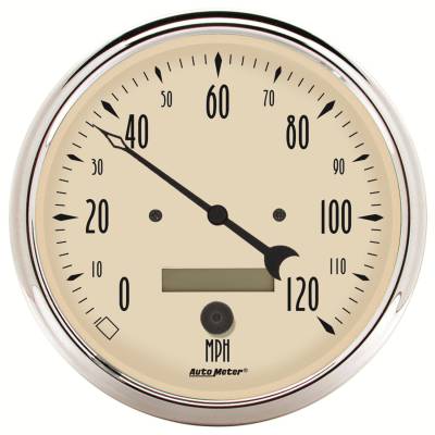 Auto Meter - Auto Meter Gauge; Speedometer; 5in.; 120mph; Elec. Prog. w/LCD Odo; Antique Beige 1889