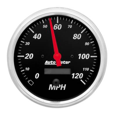 Auto Meter - Auto Meter Gauge; Speedometer; 5in.; 120mph; Elec. Prog. w/LCD Odo; Designer Black 1489