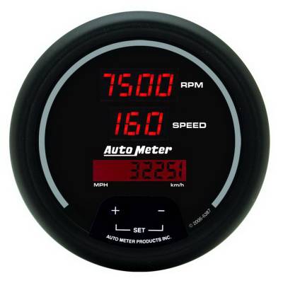 Auto Meter - Auto Meter Gauge; Tach/Speedo; 3 3/8in.; 120mph/8k RPM; Elec. Program; Digital; Blk Dial w/ 6387