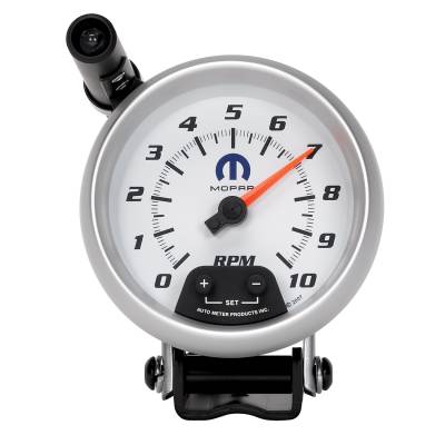 Auto Meter - Auto Meter Gauge; Tachometer; 3 3/4in.; 10k RPM; Pedestal w/ext. Quick-Lite; White; Mopar 880037