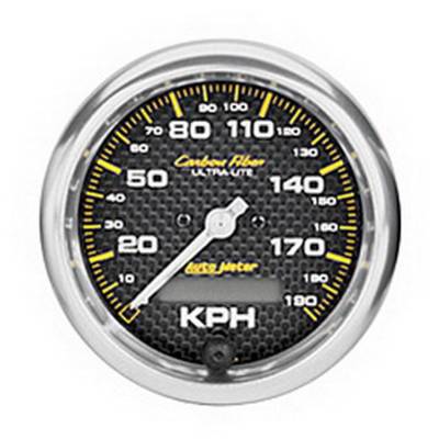 Auto Meter - Auto Meter Gauge; Speedometer; 3 3/8in.; 190kmh; Elec. Programmable; Carbon Fiber 4787-M