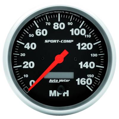 Auto Meter - Auto Meter Gauge; Speedo; 5in.; 160mph; Elec. Program w/LCD odo; Sport-Comp 3989