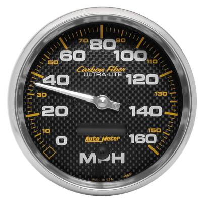 Auto Meter - Auto Meter Gauge; Speedometer; 5in.; 160mph; Elec. Programmable; Carbon Fiber 4889