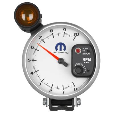 Auto Meter - Auto Meter Gauge; Tachometer; 5in.; 10k RPM; Pedestal w/ext. Shift-Lite; White; Mopar 880248