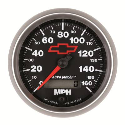 Auto Meter - Auto Meter Gauge; Speedometer; 3 3/8in.; 160mph; Elec. Programmable; GM Bowtie Black 3688-00406