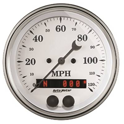 Auto Meter - Auto Meter Gauge; Speedometer; 3 3/8in.; 120mph; GPS; Old Tyme White 1649