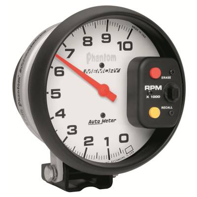 Auto Meter - Auto Meter Gauge; Tachometer; 5in.; 10k RPM; Pedestal w/Peak RPM Memory; Phantom 5795