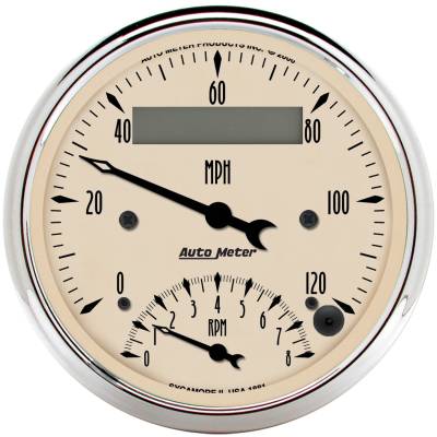 Auto Meter - Auto Meter Gauge; Tach/Speedo; 3 3/8in.; 120mph/8k RPM; Elec. Program.; Antq Beige 1881