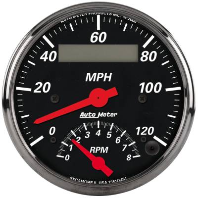 Auto Meter - Auto Meter Gauge; Tach/Speedo; 3 3/8in.; 120mph/8k RPM; Elec. Program.; Designer Blk 1481