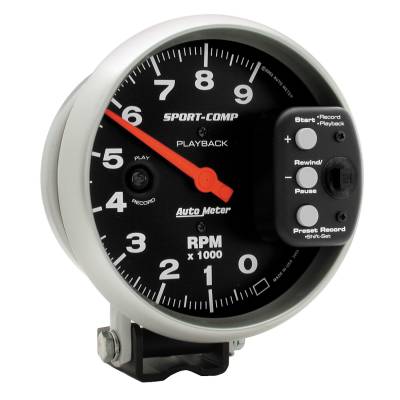 Auto Meter - Auto Meter Gauge; Tachometer; 5in.; 9k RPM; Pedestal w/RPM Playback; Sport-Comp 3966