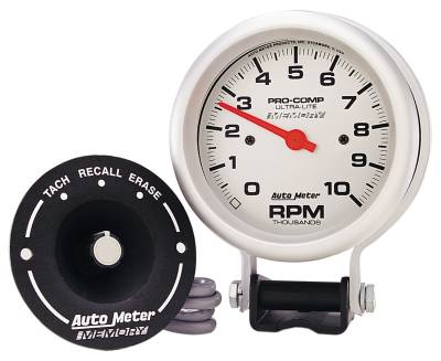 Auto Meter - Auto Meter Gauge; Tachometer; 3 3/4in.; 10k RPM; Pedestal w/Peak Memory 6604