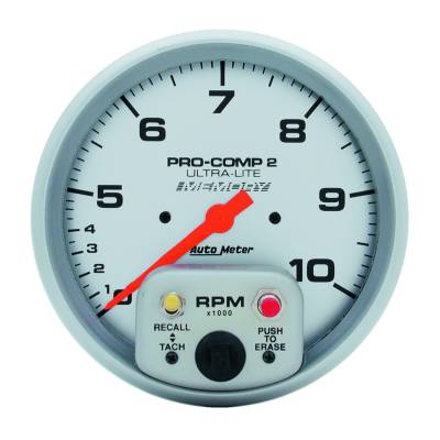 Auto Meter - Auto Meter Gauge; Tach; 5in.; 10k RPM; In-Dash; Dual Range w/Peak Memory; Ultra-Lite 4499