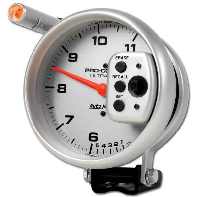 Auto Meter - Auto Meter Gauge; Tach; 5in.; 11k RPM; Pedestal w/Quick Lite; Dual Range w/Peak Memory; Ult 6855