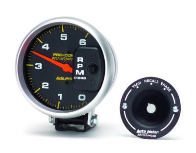 Auto Meter - Auto Meter Gauge; Tachometer; 5in.; 6k RPM Diesel; Pedestal w/Peak Memory; Pro-Comp 6806