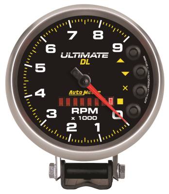 Auto Meter - Auto Meter Gauge; Tach; 5in.; 9k RPM; Pedestal; Datalogging; Ultimate DL Playback; Black 6896