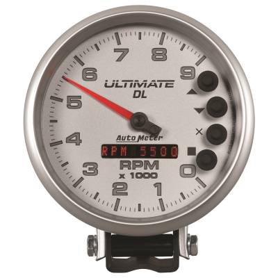 Auto Meter - Auto Meter Gauge; Tach; 5in.; 9k RPM; Pedestal; Datalogging; Ultimate DL Playback; Silver 6894