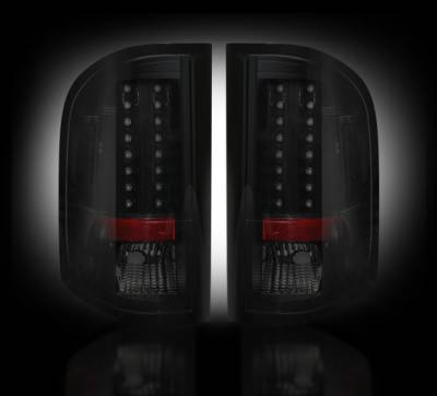 Recon Lighting - Chevy Silverado 07-13 1500 (2nd GEN Single-Wheel & 07-14 Dually) & GMC Sierra 07-14 (Dually Only) 2nd GEN Body Style LED TAIL LIGHTS - Smoked Lens