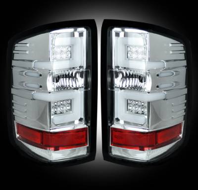 Recon Lighting - Chevy Silverado 14-17 1500/2500/3500 (Fits 3rd GEN All Body Styles Chevy Silverado & GMC Sierra 15-17 Dually ONLY) LED TAIL LIGHTS - Clear Lens