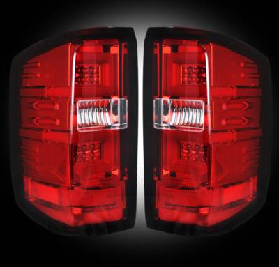 Recon Lighting - Chevy Silverado 14-17 1500/2500/3500 (Fits 3rd GEN All Body Styles Chevy Silverado & GMC Sierra 15-17 Dually ONLY) LED TAIL LIGHTS - Red Lens