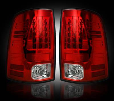 Recon Lighting - Dodge 09-14 RAM 1500 & 10-14 RAM 2500/3500 (Replaces Factory OEM Halogen Tail Lights) - Red Lens