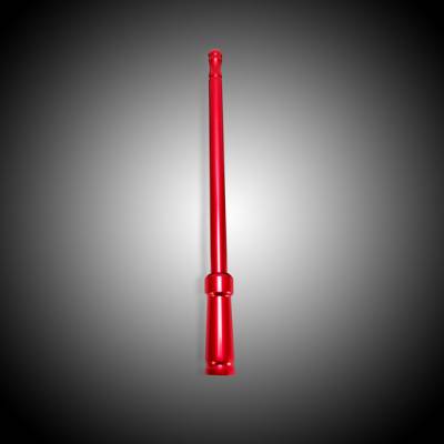Recon Lighting - Extended Range Aluminum 12" Shorty Antenna - Universal Fitment Fits All Makes & Models w/ OEM Factory Threaded Antenna - RED