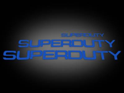 Recon Lighting - Ford 08-16 SUPERDUTY Raised Logo Acrylic Emblem Insert 3-Piece Kit for Hood, Tailgate, & Interior - BLUE