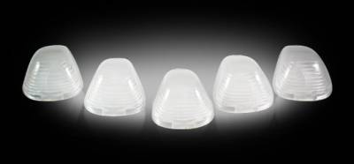 Recon Lighting - Ford 99-16 Superduty (5-Piece Set) Clear Cab Roof Light Lenses Only & Amber Xenon Bulbs