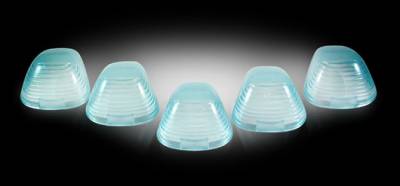 Recon Lighting - Ford 99-16 Superduty (5-Piece Set) Super White Cab Roof Light Lenses Only & Amber Xenon Bulbs