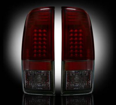 Recon Lighting - Ford Superduty F250HD/350/450/550 08-16 LED TAIL LIGHTS - Dark Red Smoked Lens