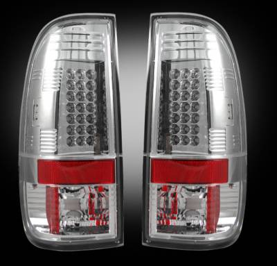 Recon Lighting - Ford Superduty F250HD/350/450/550 99-07 & F150 97-03 Straight aka "Style" Side LED Tail Lights - Clear Lens