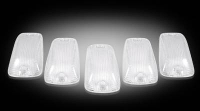 Recon Lighting - GMC & Chevy 88-02 CK Heavy-Duty (5-Piece Set) Clear Cab Roof Light Lenses Only & Amber 194 LED Bulbs