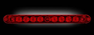 Recon Lighting - 15" Mini Tailgate Light Bar w/ Red LED Running Lights, Brake Lights, & Turn Signals with Red Lens (Only Fits FORD & CHEVY/GMC Turbo Diesel & Heavy Duty Trucks)
