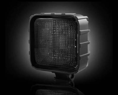 Recon Lighting - 3500 Lumen LED Driving / Utility Light w/ Impact Resistant Square Shaped Housing & Six 6000K White LEDs - Sold Individually - Black Chrome Internal Housing with Clear Lens w/ Black Reinforced Housing - Dimensions are (LxWxH) 4.25" x 2.50" x 4.25"
