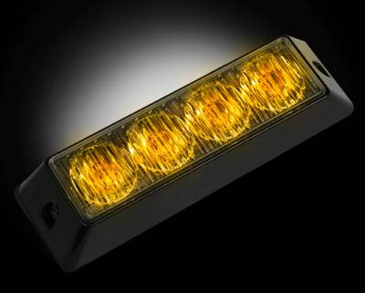Recon Lighting - 4-LED 19 Function 4-Watt High-Intensity Strobe Light Module w Black Base - Amber Color