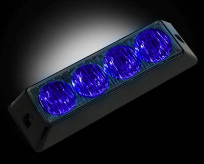 Recon Lighting - 4-LED 19 Function 4-Watt High-Intensity Strobe Light Module w Black Base - Blue Color