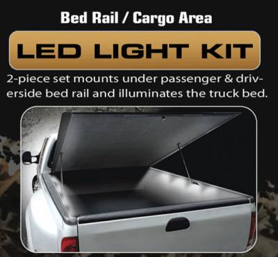 Recon Lighting - 4' Foot Universal Bed Rail / Cargo Area / Rock Crawler LED Light Kit (2-Piece Set Mounts Under Passenger & Drivers Side Bed Rail & Illuminates Truck Bed) - WHITE LEDs