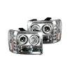 Recon Lighting - GMC Sierra 07-13 (2nd GEN) PROJECTOR HEADLIGHTS w/ Ultra High Power Smooth OLED HALOS & DRL – Clear / Chrome