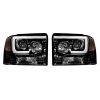 Recon Lighting - Ford Superduty 05-07 F250/F350/F450/F550 PROJECTOR HEADLIGHTS w/ Ultra High Power Smooth OLED HALOS & DRL – Smoked / Black