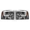 Recon Lighting - Ford Superduty 05-07 F250/F350/F450/F550 PROJECTOR HEADLIGHTS w/ Ultra High Power Smooth OLED HALOS & DRL – Clear / Chrome