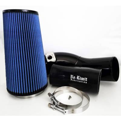 No Limit Fabrication  - 6.0 Cold Air Intake 03-07 Ford Super Duty Power Stroke Black Oiled Filter No Limit Fabrication