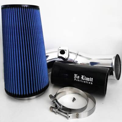 No Limit Fabrication  - 6.0 Cold Air Intake 03-07 Ford Super Duty Power Stroke Polished Oiled Filter No Limit Fabrication