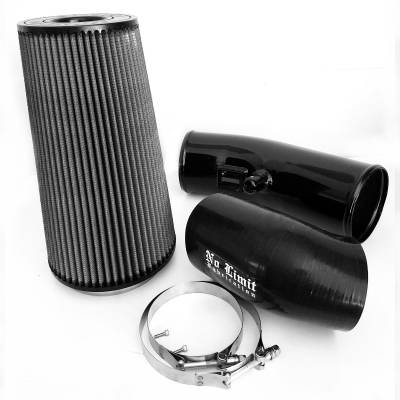 No Limit Fabrication  - 6.7 Cold Air Intake 11-16 Ford Super Duty Power Stroke Black Dry Filter Stage 2 No Limit Fabrication