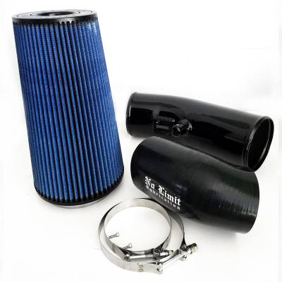 No Limit Fabrication  - 6.7 Cold Air Intake 11-16 Ford Super Duty Power Stroke Black Oiled Filter Stage 2 No Limit Fabrication