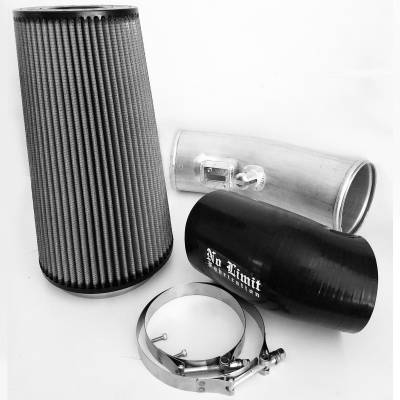 No Limit Fabrication  - 6.7 Cold Air Intake 11-16 Ford Super Duty Power Stroke Raw Dry Filter Stage 2 No Limit Fabrication