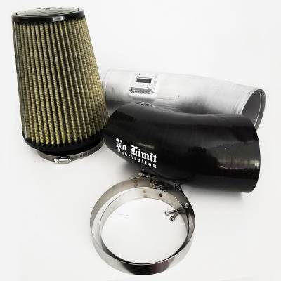 No Limit Fabrication  - 6.7 Cold Air Intake 11-16 Ford Super Duty Power Stroke Raw PG7 Filter Stage 1 No Limit Fabrication