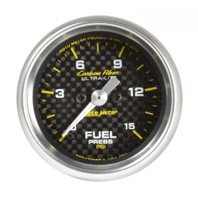 Auto Meter - Auto Meter Gauge; Fuel Pressure; 2 1/16in.; 15psi; Digital Stepper Motor; Carbon Fiber 4761