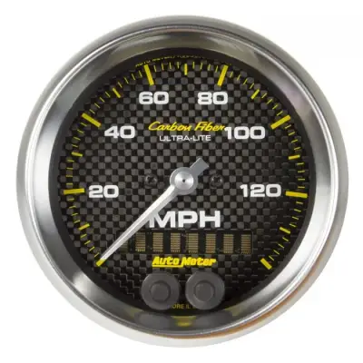 Auto Meter - Auto Meter Gauge; Speedometer; 3 3/8in.; 140mph; GPS; Carbon Fiber 4780