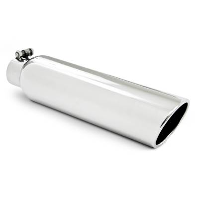 MBRP Exhaust 4" OD, 2.5" inlet, 16" in length, Angled Cut Rolled End, Clampless, no weld T5145