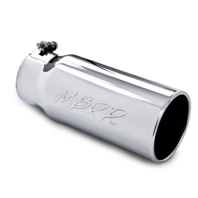 MBRP Exhaust Tip, 5" O.D.  Rolled Straight   4" inlet  12" length, T304 T5050